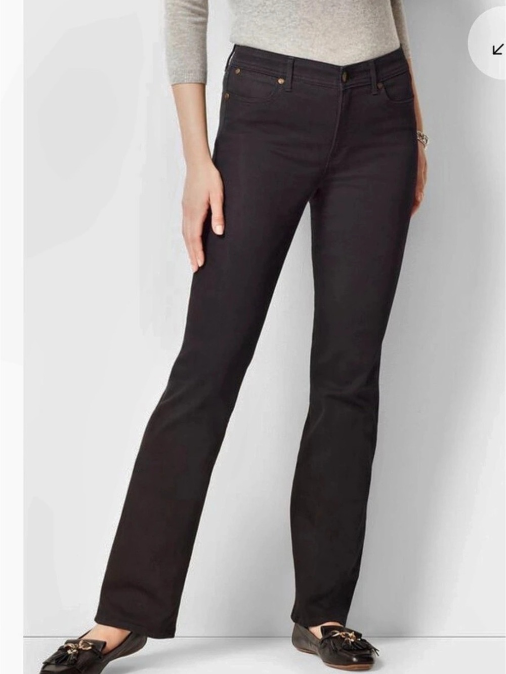 Talbots High-Waist Barely Boot Curvy Bootcut Jeans Black Waist 22W